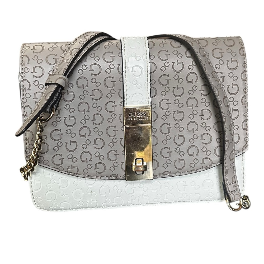 Brown White G by GUESS Los Angeles Crossbody Bag